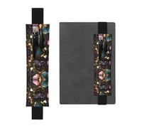 Portapenne in pelle nera con stampa WHJSHOP Jungle of Love, fascia elastica regolabile da 21,1 a 4,6 cm, per quaderni, diari, diari con copertina rigida