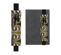 Portapenne in pelle nera con stampa WZYWHJ Horses at the Gallop, design con fascia elastica in pelle PVC per quaderni, diari e agende
