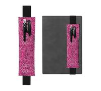 Portapenne in pelle nera con stampa WZYWHJ Zebra, tigre, leopardo, rosa, design con fascia elastica in pelle PVC di alta qualità per quaderni, diari e agende