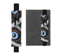 Portapenne in pelle nera con stampa YYHWHJDE The Evil Eye Looked con fascia elastica regolabile da 21,1 a 4,6 cm, per quaderni, diari, manuali e pianificatori