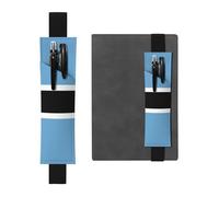 Portapenne in pelle nera, segnalibro con bandiera BROLEO del Botswana stampato, fascia elastica regolabile da 21,1 a 4,6 cm, adatto per la maggior parte dei quaderni e diari