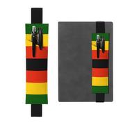 Portapenne in pelle nera, segnalibro con bandiera YYHHAOFA dello Zimbabwe, fascia elastica regolabile da 21,1 a 4,6 cm, per quaderni, diari, manuali e pianificatori