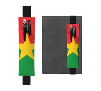 Portapenne in pelle nera, segnalibro con bandiera YYHWHJDE del Burkina Faso, fascia elastica regolabile da 21,1 a 4,6 cm, adatto per la maggior parte dei quaderni e diari