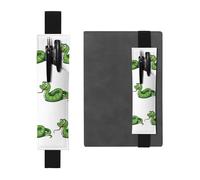 Portapenne in pelle nera, segnalibro con scritta "A Happy Year of the Snake", regolabile, elastico, 21,1-4,6 cm, adatto per la maggior parte dei quaderni e diari