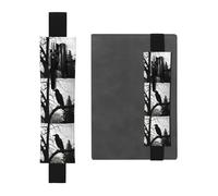 Portapenne in pelle nera, segnalibro con stampa di YYHWHJDE Crow On Branch, fascia elastica regolabile da 21,1 a 4,6 cm, per quaderni, diari, diari con copertina rigida