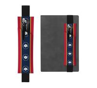 Portapenne in pelle nera, segnalibro HYTTER Mississippi con bandiera dello stato stampato, fascia elastica regolabile da 21,1 a 4,6 cm, per quaderni, diari, manuali e pianificatori