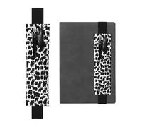 Portapenne in pelle nera segnalibro HYTTER rge e piccoli orsi neri stampati fascia elastica regolabile 21,1-4,6 cm per quaderni diari manuali pianificatori