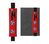 Portapenne in pelle nera segnalibro HYTTER Tennessee bandiera dello stato stampato fascia elastica regolabile 21,1-4,6 cm per quaderni diari manuali pianificatori