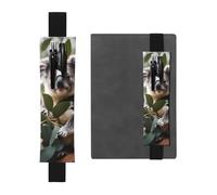 Portapenne in pelle nera segnalibro MJHKXLJ Cartoon Koala modello fascia elastica regolabile 21,1-4,6 cm per quaderni diari copertina rigida diario
