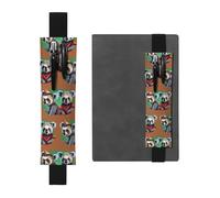Portapenne in pelle nera segnalibro MJHKXLJ divertente Koala modello fascia elastica regolabile 21,1-4,6 cm per quaderni diari copertina rigida diario