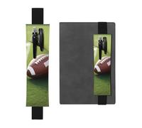 Portapenne in pelle nera segnalibro MJHKXLJ Football americano palla su erba modello sportivo fascia elastica regolabile 21,1-4,6 cm per quaderni diari copertina rigida diario