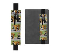 Portapenne in pelle nera segnalibro MJHKXLJ Mr. Dancing Tiger modello fascia elastica regolabile 21,1-4,6 cm per quaderni diari copertina rigida diario