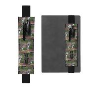 Portapenne in pelle nera, segnalibro MJHKXLJ Wild Bobcat, con fascia elastica regolabile da 21,1 a 4,6 cm, per quaderni, diari, diari con copertina rigida