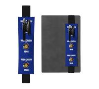 Portapenne in pelle nera, segnalibro MJHKXLJ Wisconsin con bandiera dello Stato del Wisconsin, fascia elastica regolabile da 21,1 a 4,6 cm, per quaderni, diari, diari con copertina rigida