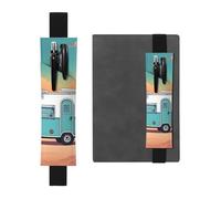Portapenne in pelle nera, segnalibro MJHKXLJ You Make Me Happy Camper Trailer con fascia elastica regolabile da 21,1 a 4,6 cm, per quaderni, diari, diari con copertina rigida