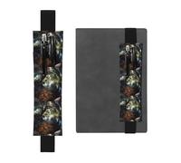 Portapenne in pelle nera, segnalibro WHJSHOP Goldfish Under The Willow Tree, fascia elastica regolabile da 21,1 a 4,6 cm, adatto per la maggior parte dei quaderni e diari