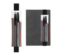 Portapenne in pelle nera Segnalibro WHJSHOP Irregolare Linee Verticali Stampa Fascia elastica regolabile 21,1-4,6 cm per quaderni Diari Copertina rigida Diario