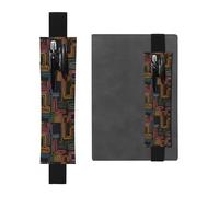 Portapenne in pelle nera, segnalibro WHJSHOP La bellezza degli origami stampe, fascia elastica regolabile 21,1-4,6 cm, adatto per la maggior parte dei quaderni e diari