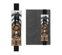 Portapenne in pelle nera segnalibro WHJSHOP The Metropolitan Museum of Art di New York immagine fascia elastica regolabile 21,1-4,6 cm per quaderni Diari Manuali Pianificatori