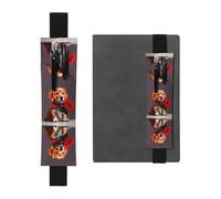 Portapenne in pelle nera, segnalibro WZYWHJ con stampe di cani gentiluomini, design con fascia elastica in pelle PVC di alta qualità per quaderni, diari e agende