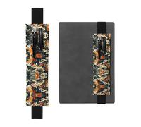 Portapenne in pelle nera, segnalibro WZYWHJ Fish Leap Dragon Gate Prints, design con fascia elastica in pelle PVC di alta qualità per quaderni, diari e agende