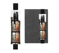 Portapenne in pelle nera, segnalibro WZYWHJ Thousand Paper Cranes on the Window stampato, design con fascia elastica in pelle PVC di alta qualità per quaderni, diari e agende