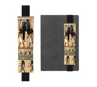 Portapenne in pelle nera segnalibro YYHHAOFA donne nell'antico Egitto modello fascia elastica regolabile 21,1-4,6 cm per quaderni diari manuali pianificatori