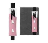 Portapenne in pelle nera Segnalibro YYHHAOFA Dress up as a Cute Kitten Pattern Fascia elastica regolabile 21,1-4,6 cm per quaderni Diari Manuali Pianificatori