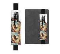 Portapenne in pelle nera segnalibro YYHHAOFA il passero attraverso le nuvole modello fascia elastica regolabile 21,1-4,6 cm per quaderni diari manuali pianificatori