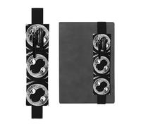 Portapenne in pelle nera, segnalibro YYHWHJDE A yin e yang, con stampa con fascia elastica regolabile da 21,1 a 4,6 cm, per quaderni, diari, diari con copertina rigida