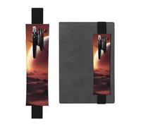 Portapenne in pelle nera, segnalibro YYHWHJDE Alien Planet Stampe, fascia elastica regolabile da 21,1 a 4,6 cm, per quaderni, diari, manuali e pianificatori