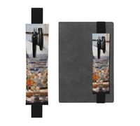 Portapenne in pelle nera Segnalibro YYHWHJDE Beautiful Pylons in The Distance Stampe Fascia elastica regolabile 21,1-4,6 cm per quaderni Diari Manuali Pianificatori