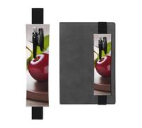 Portapenne in pelle nera segnalibro YYHWHJDE Cute Little Cherry Stampe elastico regolabile 21,1-4,6 cm per quaderni Diari Manuali Pianificatori