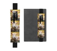 Portapenne in pelle nera segnalibro YYHWHJDE Cute Sheep con stampa madre fascia elastica regolabile 21,1-4,6 cm per quaderni diari copertina rigida diario
