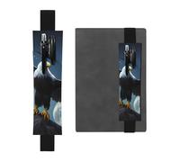 Portapenne in pelle nera, segnalibro YYHWHJDE Eagle Under The Stars con fascia elastica regolabile da 21,1 a 4,6 cm, adatto per la maggior parte dei quaderni e diari