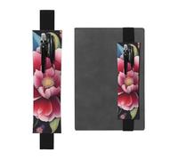 Portapenne in pelle nera, segnalibro YYHWHJDE Flower Diamond Painting con fascia elastica regolabile da 21,1 a 4,6 cm, adatto per la maggior parte dei quaderni e diari