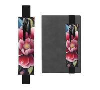 Portapenne in pelle nera segnalibro YYHWHJDE Flower Diamond Painting stampe fascia elastica regolabile 21,1-4,6 cm per quaderni diari manuali pianificatori