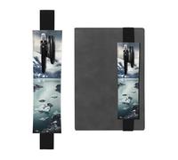 Portapenne in pelle nera, segnalibro YYHWHJDE Glacier Fjord, Alaska, con fascia elastica regolabile da 21,1 a 4,6 cm, per quaderni, diari, diari con copertina rigida