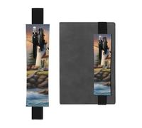Portapenne in pelle nera segnalibro YYHWHJDE Lighthouse Diamond Painting stampe fascia elastica regolabile 21,1-4,6 cm per quaderni diari manuali pianificatori