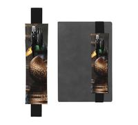 Portapenne in pelle nera segnalibro YYHWHJDE Mallard Duck immagine regolabile elastico 21,1 - 4,6 cm adatto per la maggior parte dei quaderni diari