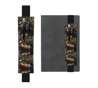 Portapenne in pelle nera, segnalibro YYHWHJDE Mallard Duck Stampe fascia elastica regolabile 21,1-4,6 cm per quaderni Diari Manuali Agende