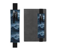 Portapenne in pelle nera segnalibro YYHWHJDE Misty Canyon immagine regolabile elastico 21,1-4,6 cm adatto per la maggior parte dei quaderni diari