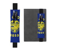 Portapenne in pelle nera, segnalibro YYHWHJDE Oregon con stampa bandiera dello Stato regolabile da 21,1 a 4,6 cm, per quaderni, diari, diari con copertina rigida
