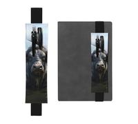 Portapenne in pelle nera segnalibro YYHWHJDE Water Buffalo immagine regolabile fascia elastica 21,1-4,6 cm adatto per la maggior parte dei quaderni diari