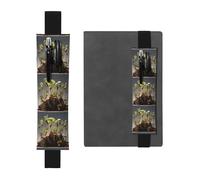 Portapenne in pelle nera, segnalibro YYHWHJDE Young Sprouts che spuntano fuori, fascia elastica regolabile da 21,1 a 4,6 cm, adatto per la maggior parte dei quaderni e diari