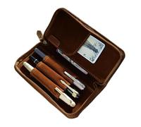 Portapenne in Pelle Organizer per Cancelleria Vintage con 3 Scomparti | Astuccio per Penne Stilografiche Per La Scuola Lo Studio L'Il Disegno Il Journaling Gli Schizzi Il Viaggio La Casa Il Posto