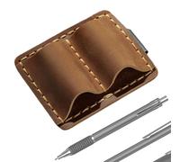 Portapenne in Pelle per Quaderni - Antismarrimento Portatile,Supporto per penne con doppio foro e clip - Per l'utilizzo in Scuola, Aula, Università, Farmacia, Laboratorio, Viaggio, Conferenza,