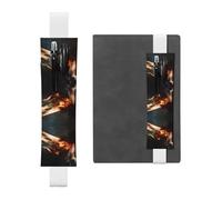 Portapenne in pelle segnalibro GGNKDL Fallen Leaves in The Light Pattern per diari, diari, agende, cinturino regolabile