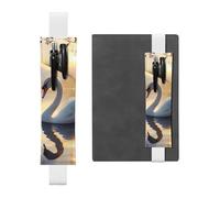 Portapenne in pelle, segnalibro per notebook, con cigno galleggiante sull'acqua, con elastico