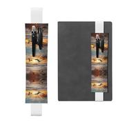 Portapenne in pelle segnalibro RRKDOY gabbiani sulla bancarella del mare stampato per riviste con copertina rigida, diari, agende, custodia con cinturino regolabile